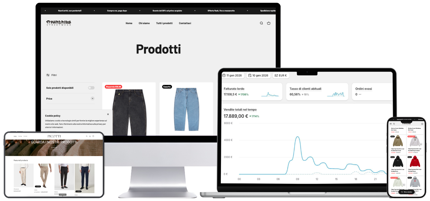 Esempio ecommerce Shopify multi-dispositivo