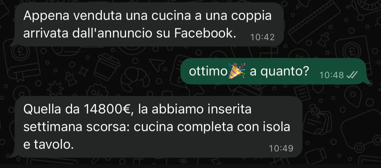 Cucina venduta da annuncio Facebook, 14.800€